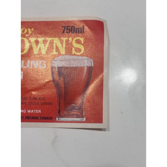 Brown's Sparkling Cream Soda 750ml Lebel Red Poster - Picture 4 of 7